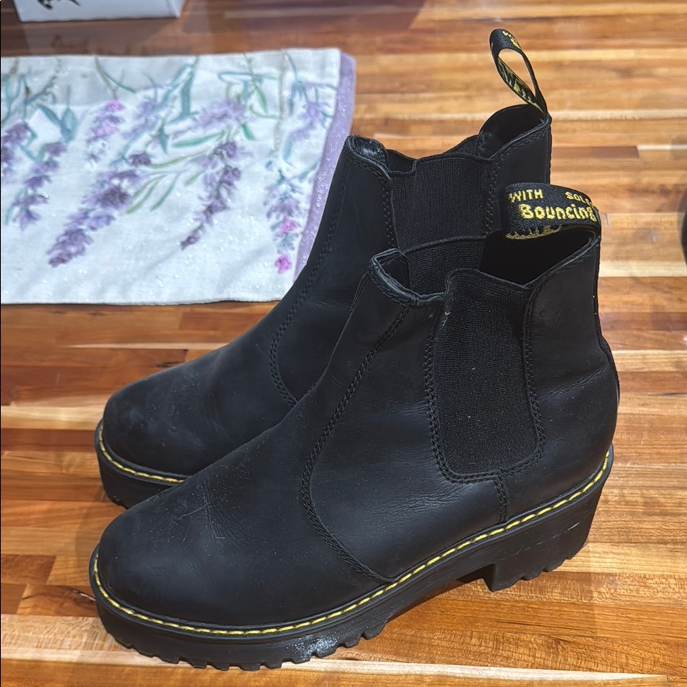 Dr. Martens Black Leather Ankle Booties